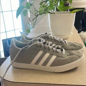 Adidas Gray and White Sneakers Classic Low-Top Design